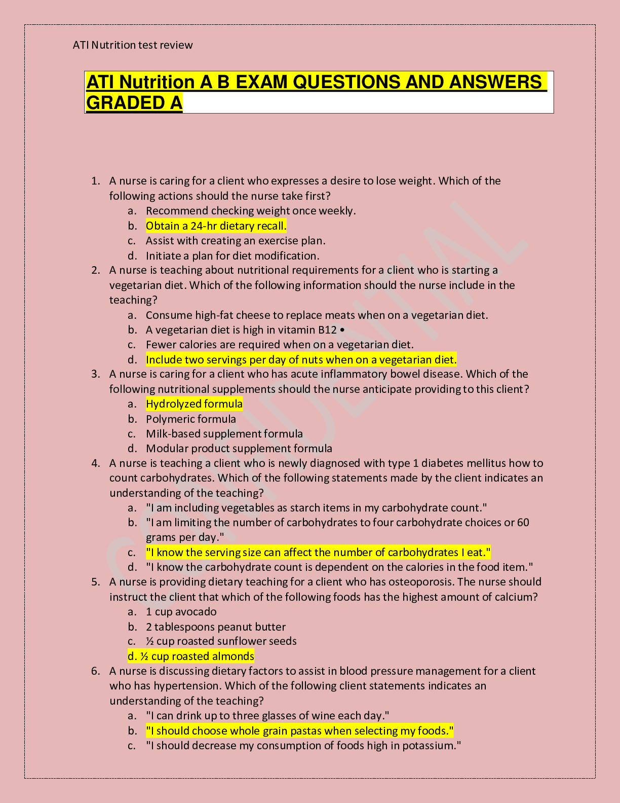 Preview image for ATI Nutrition A B